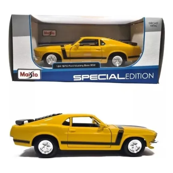 Carro Miniatura Mustang 70 Boss 302 Escala 1:24 Maisto