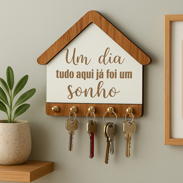 Porta Chaves Casa Home Placa 3d Parede Frase Decoração Lar Cor Branco Porta Chaves Casa Home Placa 3d Parede Frase Decoração Lar Cor Branco