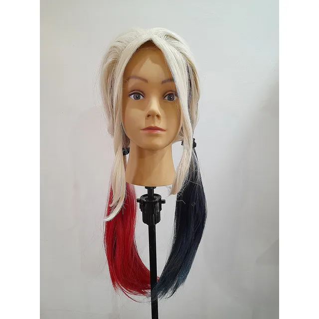 Peluca Harley Quinn Colas Largas Rojo Azul