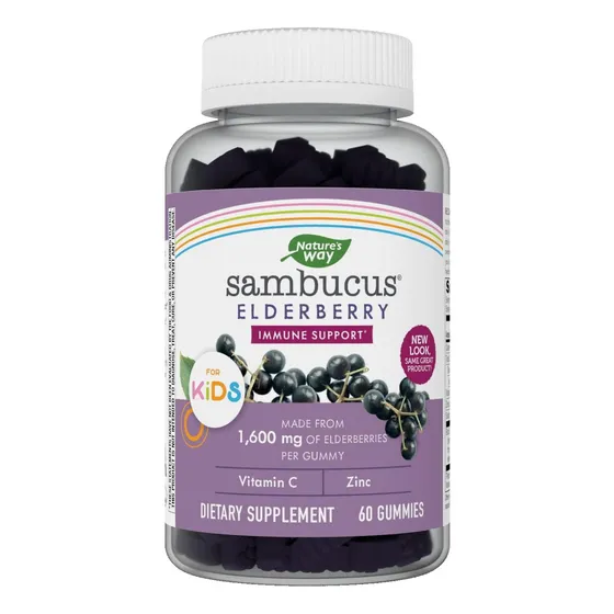 Nature's Way Sambucus Edelberry Kids 1,600 Mg 60 Gomitas Sabor Bayas
