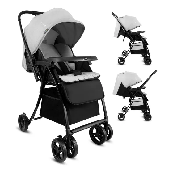 Coche Bebe Reversible Paseador Bebesit Color Gris