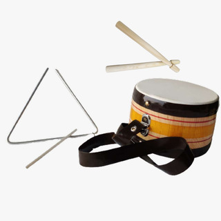 Set 2 Juguetes Musicales Estimulación Tambor Triangulo Niños Set 2 Juguetes Musicales Estimulación Tambor Triangulo Niños
