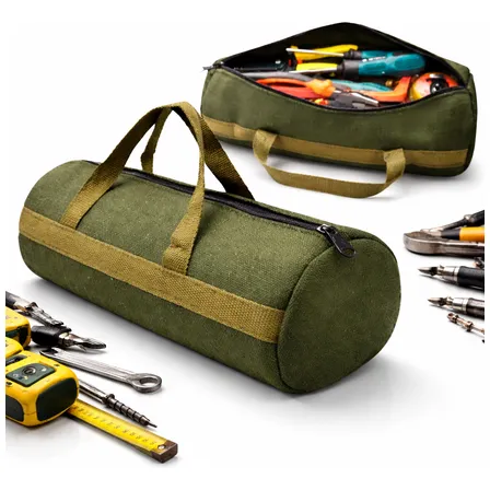 Bolsa De Ferramentas Multifuncional Em Lona Grossa  Verde-escuro