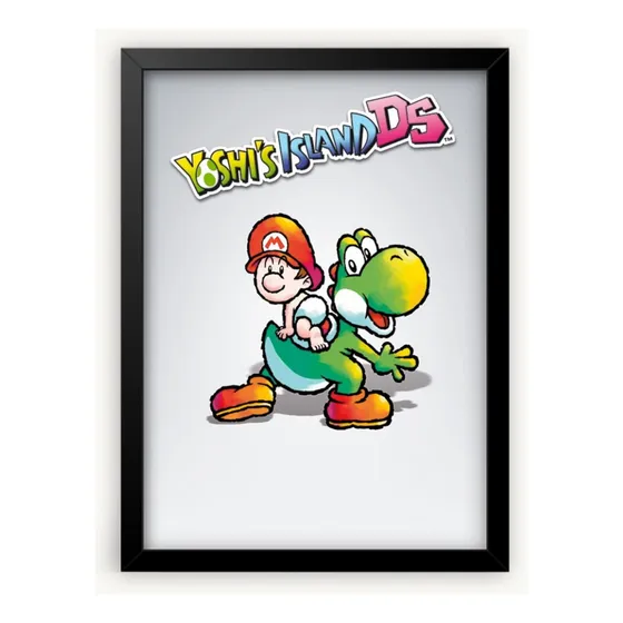 Quadro Yoshi's Island Ds Com Moldura E Laminado A3 30x42cm .