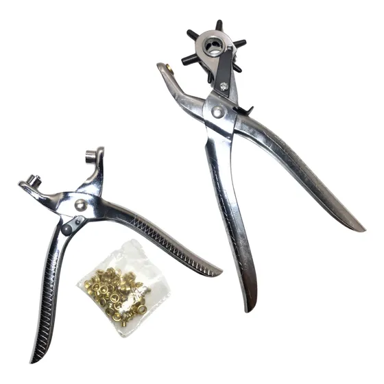 Kit Pinza De Colocar Ojaletes Alicate Sacabocado  Y Ojaletes