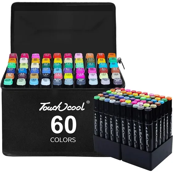 Marcadores De Diseño Touch Doble Punta Permanente 60 Pcs