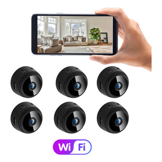 Kit 6 Mini Câmera Espiã Wifi Discreta Vigilância Segurança Kit 6 Mini Câmera Espiã Wifi Discreta Vigilância Segurança