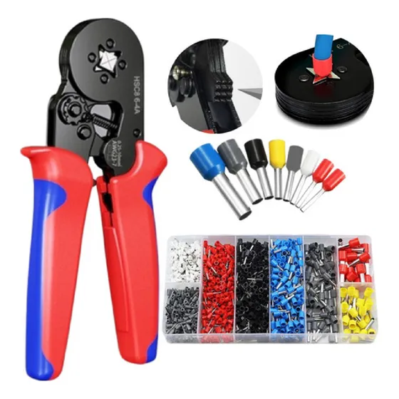 Alicate Crimpadores HSC8 6-4A kit alicate box 1900 terminal ilhós