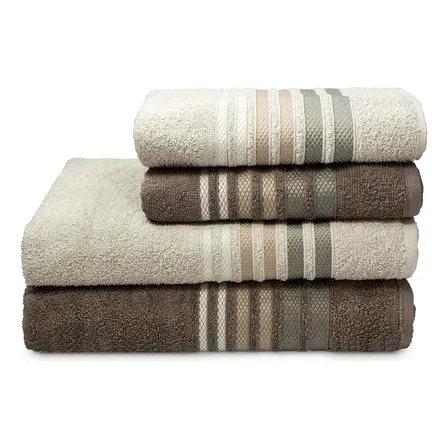 Jogo De Banho E Rosto 4 Pçs 400g/m2 Dynamo Select Camesa Marrom Com Bege Liso