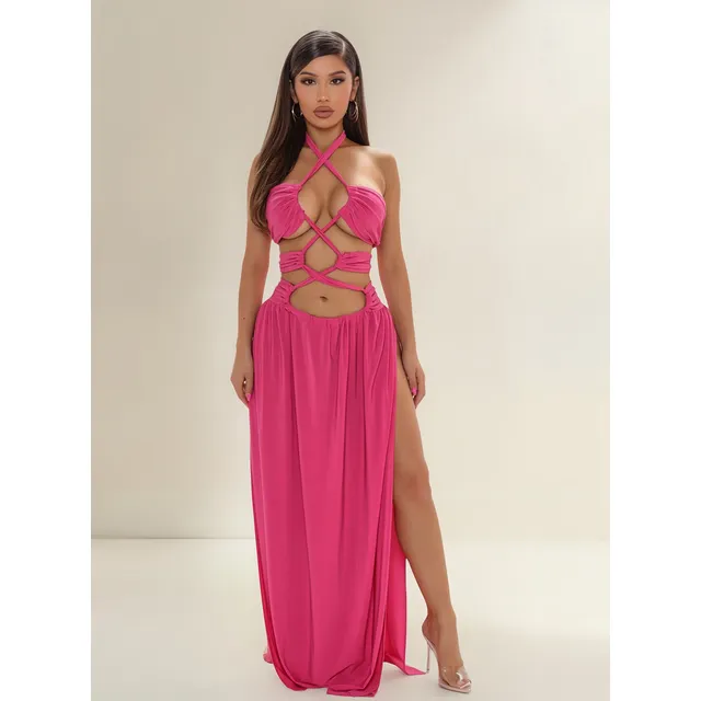 Vestido Largo - Isla Fucsia - Talla Small