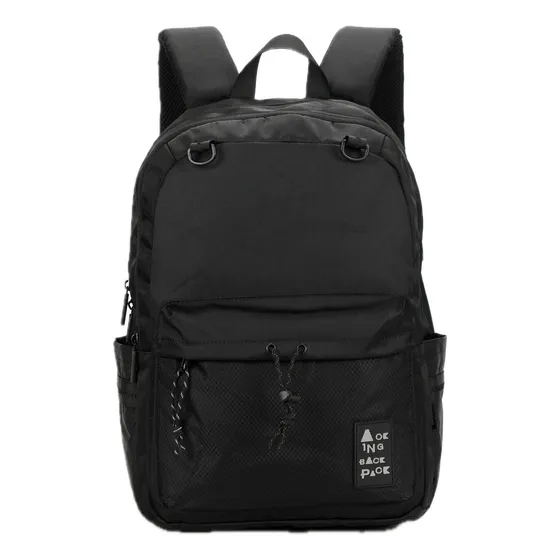 Mochila Estudiante Notebook Urbana Aoking Xn3566-5 Color Negro Diseño de la tela Lisa