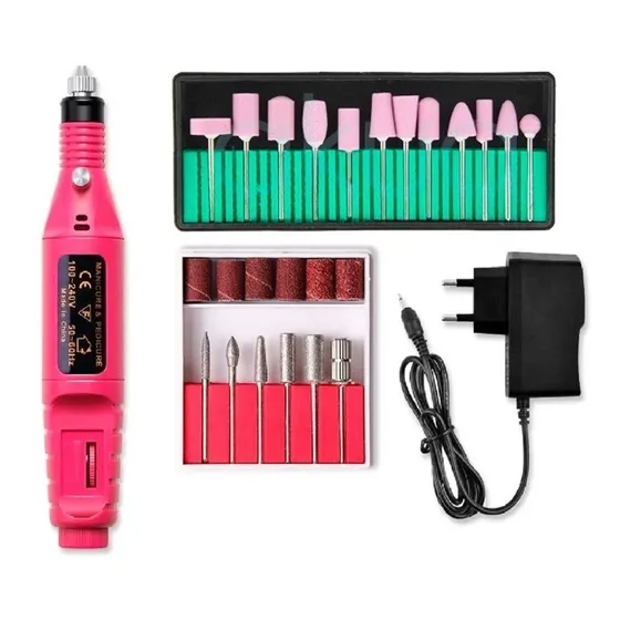 Torno Para Manicure De Uñas 3000rpm + Set De Fresas Brocas