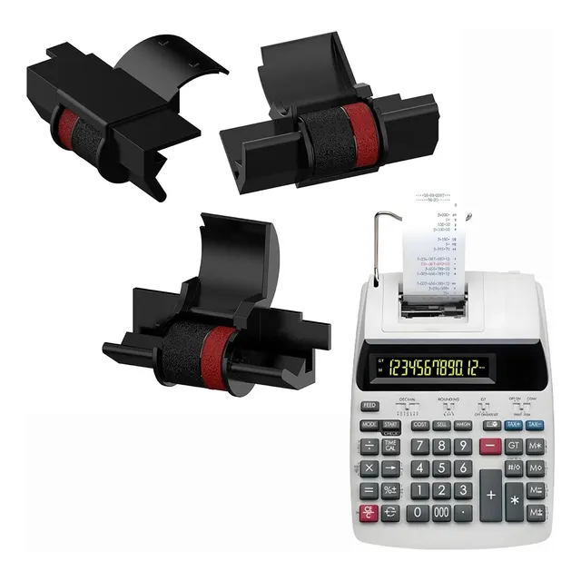 10 Rodillos Entintador Sumadora Negro/rojo Para Casio Ir-40t