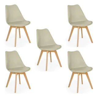 Conjunto 05 Cadeiras Eames Wood Leda Design Magazine Decor Cor Nude Conjunto 05 Cadeiras Eames Wood Leda Design Magazine Decor Cor Nude