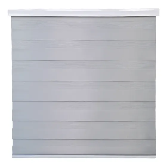 Cortina Roller Duo Zebra Día Y Noche Cenefa Pvc 180 X 200 Cm Gris Guiza