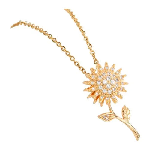 Collar De Girasol Giratorio Con Tallo, Joyería Importada