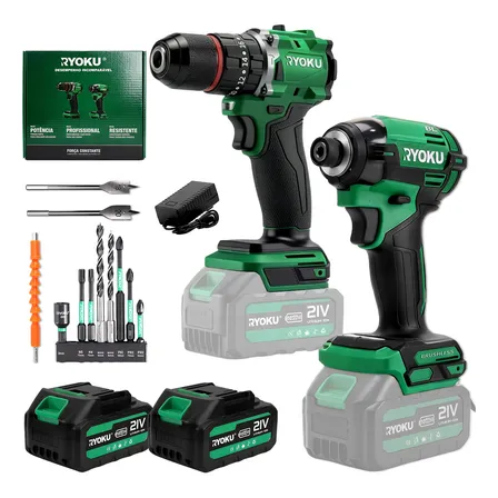 Combo Furadeira E Parafusadeira De Impacto Brushless 21v Verde 127/220v