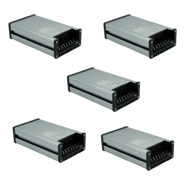 Paq 5pzs Eliminador Voltaje Cd12v 200w Impermeable Wel-007