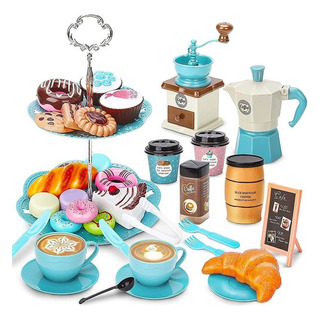 Juego De 38 Piezas De Cafetera Y Postre Para Niños Juego De 38 Piezas De Cafetera Y Postre Para Niños