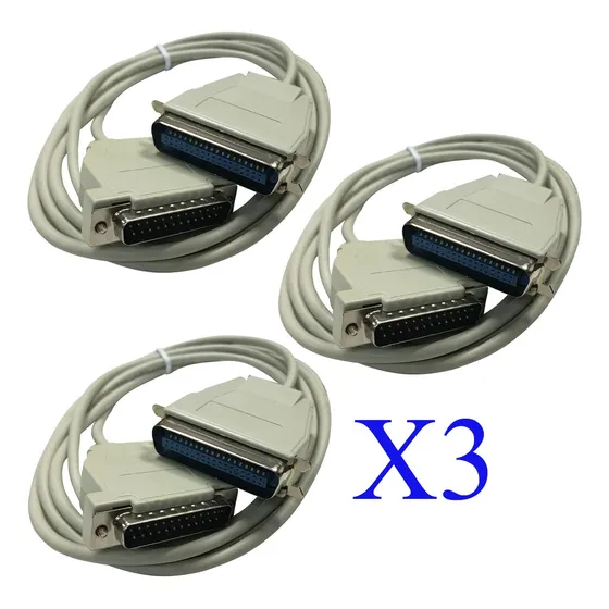 2 Cables Puerto Paralelo Centronic Db25 Impresora 1.8m