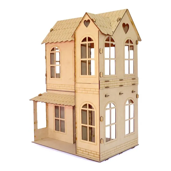 Casita De Muñecas + 30 Muebles Casa M3 Fibrofacil Flex