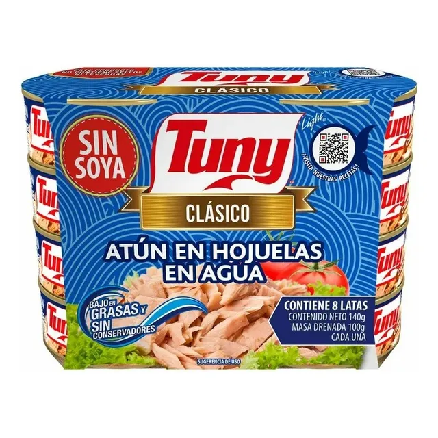 Atún En Agua Tuny Clásico 8 Pzas De 140 G C/u
