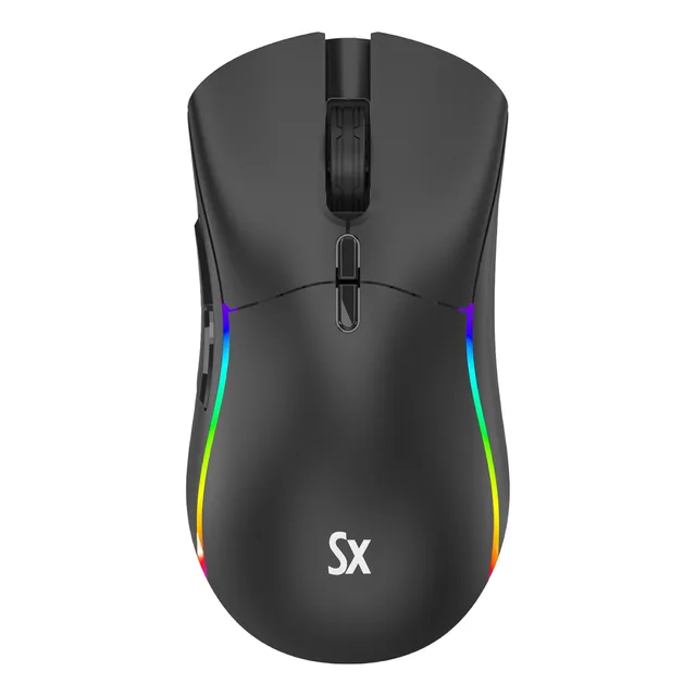 Mouse Gamer Juego Solarmax Gmo06b 7 Botones 12400 Dpi Negro