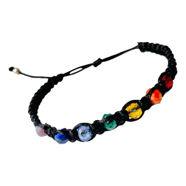 Pulsera 7 Chakras Con Cristales E Hilo Con Macramé - Unisex