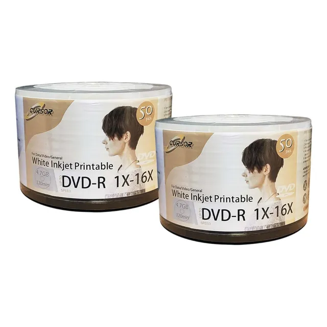Pack X2 Discos Dvd - R 16x Pintable Cursor 4.7gb 100unidades