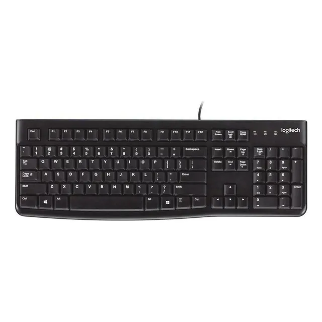 Teclado Logitech QWERTY Membrana inglés US color negro