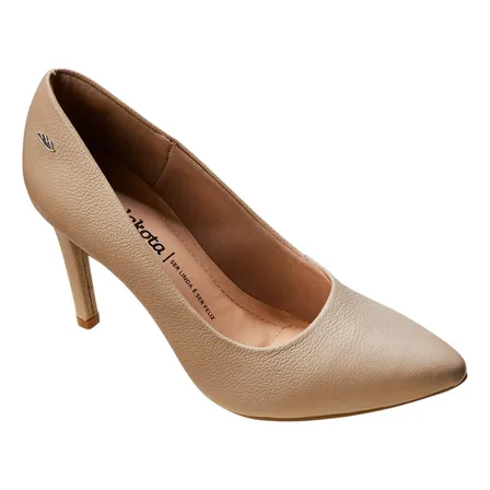 Sapato Casual Feminino Scarpin Couro G5051 Macchiato Dakota