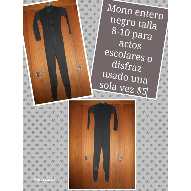 Mono Enterizo Negro Ideal Para Disfraz Niño
