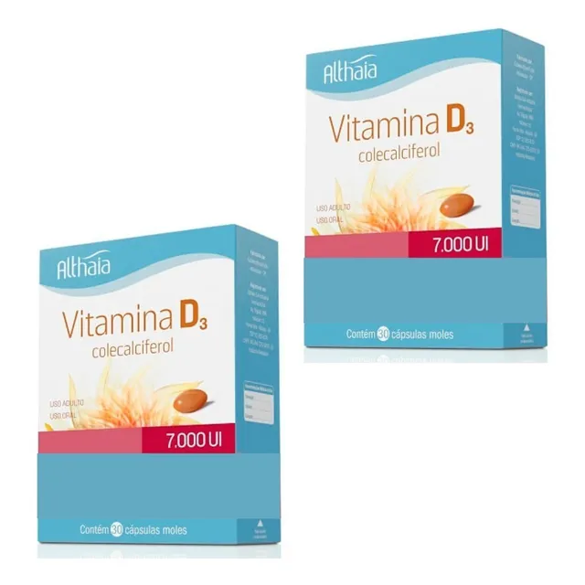 Kit Com 2 Vitamina D 7.000 Ui Com 30 Cápsulas Cada Althaia