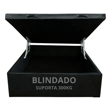 Cama Box Baú Casal - 138 X 188cm Blindado / Reforçado