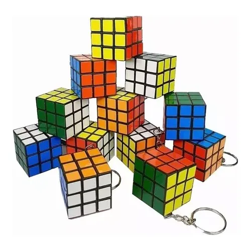 12 Llaveros Cubo Rubix Sopresa Cumpleaños Color de la estructura Negro