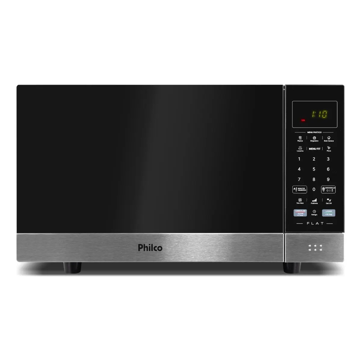 Micro-Ondas Philco 28L Preto Espelhado Flat PMO30F