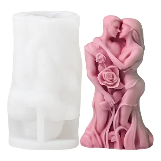 Molde De Vela Parejas Abrazadas Fondant Para Tortas