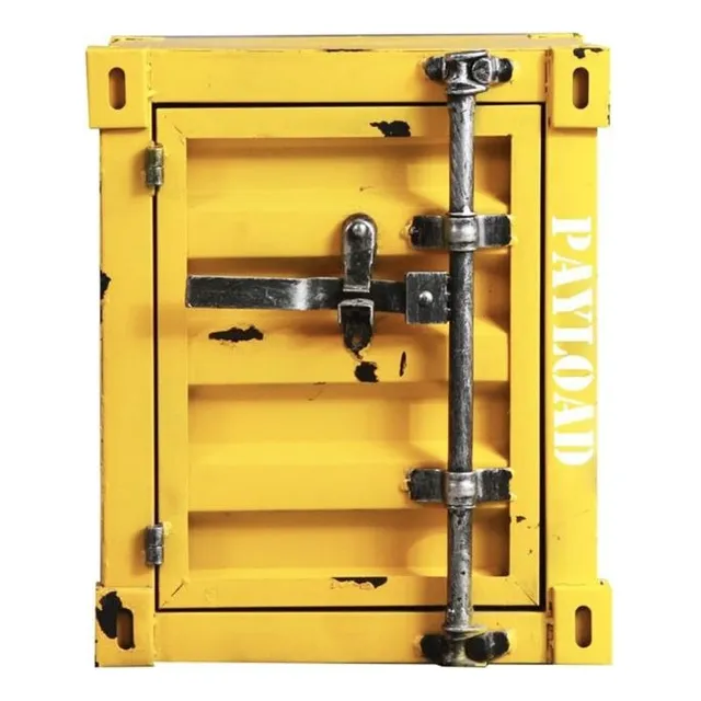 Gabinete Mini Contenedor Estilo Industrial Deco Amarillo