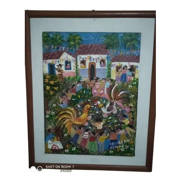  Pintura Al Oleo Pelea De Gallos