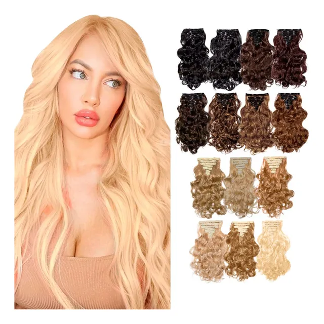 Set Extensiones Cortinas 6 Piezas Simil Natural Ondas 60cm