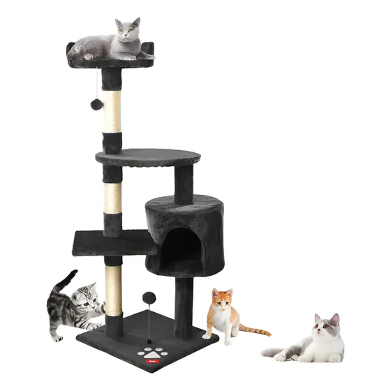 Rascador Arbol Para Gatos Caseros Torre Yute 116cm Marengo