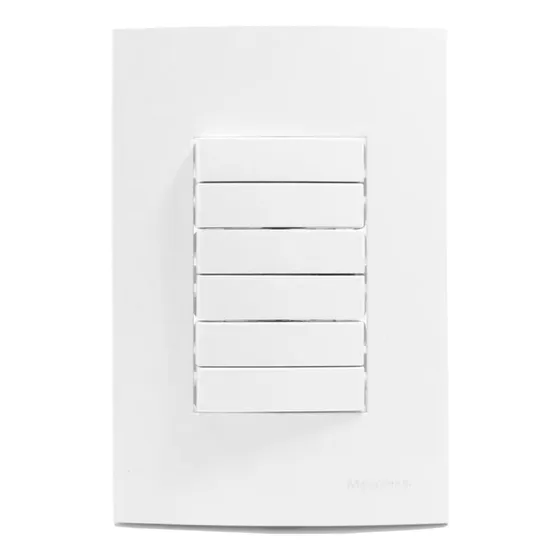 Conjunto 6 Interruptores Paralelo 4x2 Branco Margirius Sleek