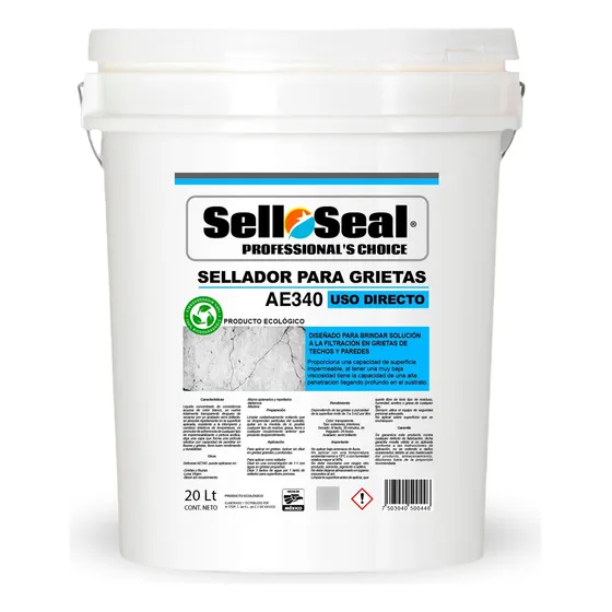 Sellador Acrílico Para Grietas Y Fisuras 20 Lts - Selloseal Color Transparente