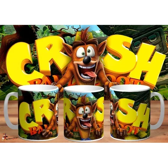 Taza De Ceramica Crash Bandicoot Legend Game 4k Art