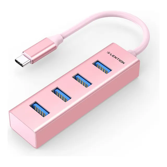Lention 4 En 1 Usb C Hub, 4 Puertos Usb 3.0, Adaptador Usb C