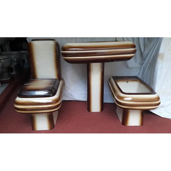 Sala De Baño 3 Pzas Serie Katia Beige-marrón