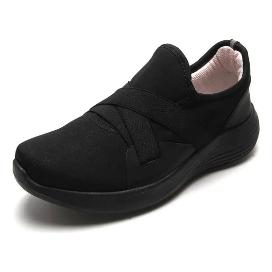 Zapatillas Tenis Moda Para Mujer Negro Tellenzi 3088