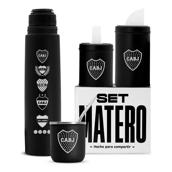 Set Matero Termo Mate Yerbera Equip Futbol Argentina Grabado
