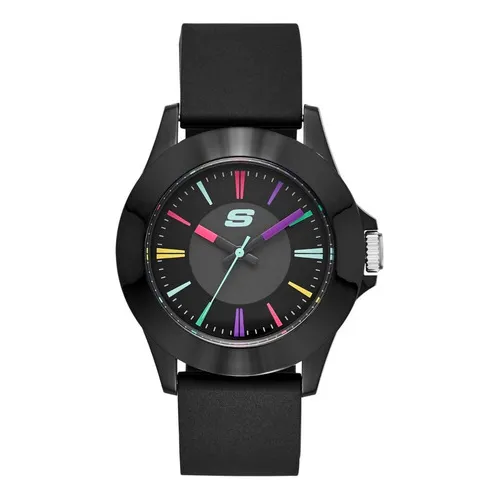 Reloj Dama Skechers Rosencrans Mid Sr6080 Color Blanco Color De La Correa Negro/multi