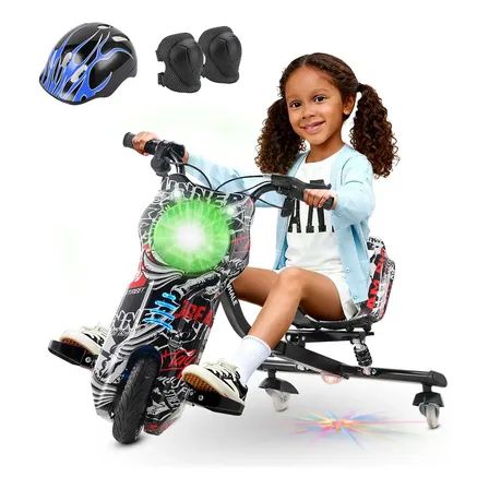 Honey Whale Triciclo Eléctrico Para Niños Montable Bluetooth Negro